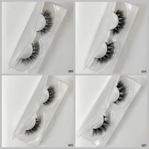 300Pair 3D Natural Bushy Cross False Eyelashes Mink Hair Eye Lashes Black new - Picture 1 of 14