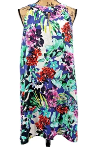 C&C California Kleid Damen Gr. M Neckholder 100% Leinen Blumen Tropical Resortwear - Bild 1 von 8