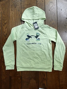 Under Armour Youth Rival Fleece Big Logo Hoodie Green Large (12) NWT - Picture 1 of 5