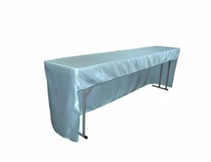 LA Linen Open Back Fitted Bridal Satin Classroom and Meeting Room Tablecloth - Picture 1 of 1
