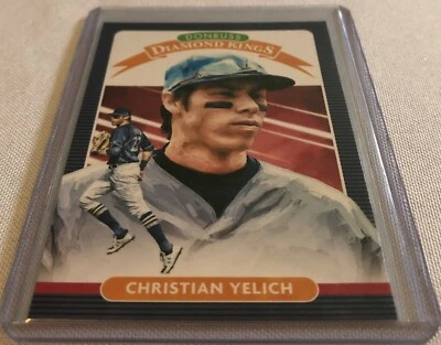 2020 Panini Donruss Baseball Christian Yelich Milwaukee Brewers Diamond Kings #5 - Image 1 of 2