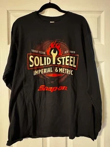SNAP ON TOOLS LONG SLEEVE T SOLID STEEL IMPERIAL METRIC XL ultra cotton choko - Picture 1 of 4