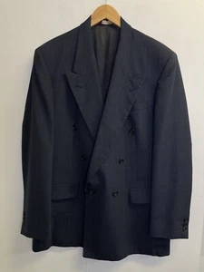Bert Pulitzer Double Breasted Jacket Mens 44L Blazer Navy Glen Plaid Made in USA - Picture 1 of 11