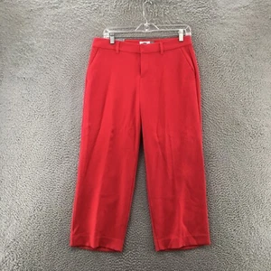 Old Navy Trouser Dress Pants Womens 6 Regular Red Mid Rise Flat Front Casual NEW - Picture 1 of 16