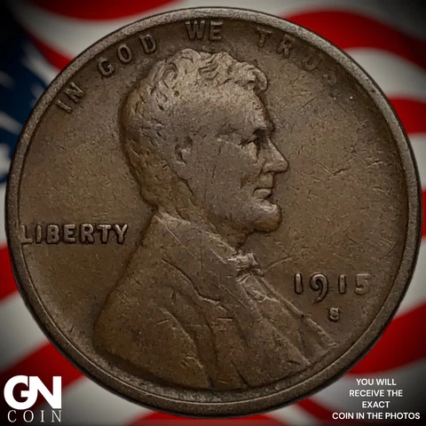 1915 S Lincoln Cent Wheat Penny  Q7714 Cover