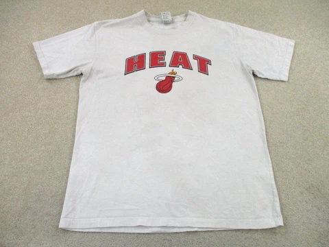 Miami Heat Shirt Adult Large White Red Basketball Dwyane Wade Adidas Mens A38 * Cover