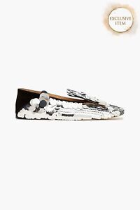 RRP€874 SERGIO ROSSI Loafer Shoes US7.5 UK4.5 EU37.5 Sequins Made in Italy