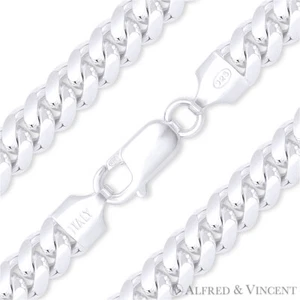 Brazalete de cadena italiano para hombre con eslabón de acera cubano de 8 mm Italia plata esterlina 925 - Imagen 1 de 2