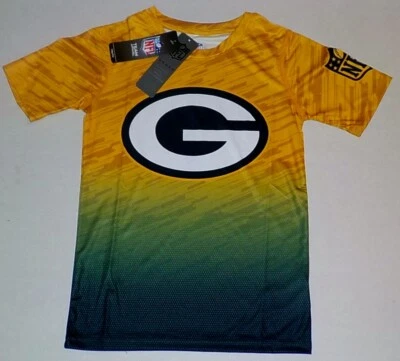 GREEN BAY PACKERS MAGNA POLYESTER T SHIRT YOUTH S M L XL GREEN YELLOW NWT BOYS - Image 1 of 2
