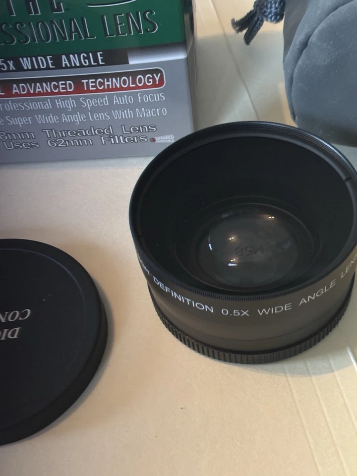 58mm Thread 0.50X Wide Angle Aux Conversion Lens w/Macro Adapter - Image 1 of 2