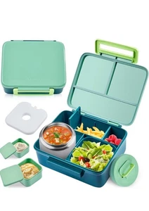 ❤️Kids Bento Lunch Box with 8Oz Soup Thermo, Leakproof Lunch Container Ice Pack - Picture 1 of 9