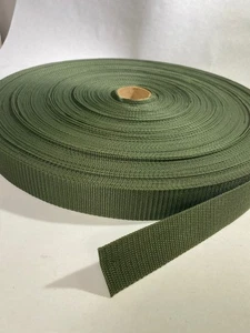 100 yd roll of 1.5 inch wide OD green polypropylene webbing straps bag handles - Picture 1 of 2