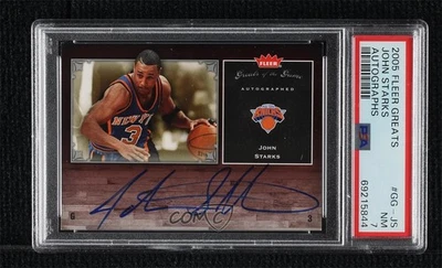 2005-06 Fleer Greats of the Game Auto John Starks #GG-JS PSA 7 Auto - Image 1 of 2