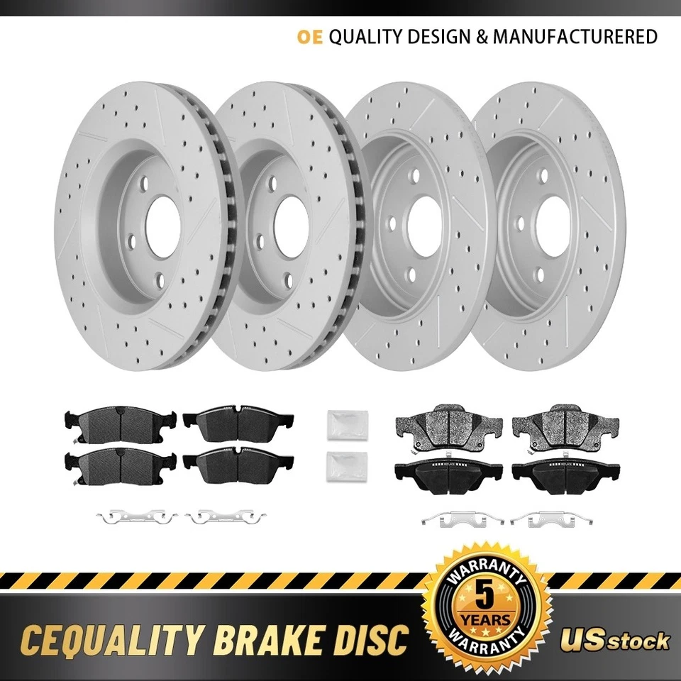 Para Dodge Durango Jeep Grand Cherokee 2011-2020 rotores delanteros traseros frenos + pastillas Foto 1 de 4