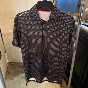 New Greyson Taylormade Black Web Polo Shirt Men's Size Small, Ships Today! - Picture 1 of 6