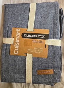 New Cuisinart 52x70 Inch Blue Cotton/Polyester Tablecloth  - Picture 1 of 2