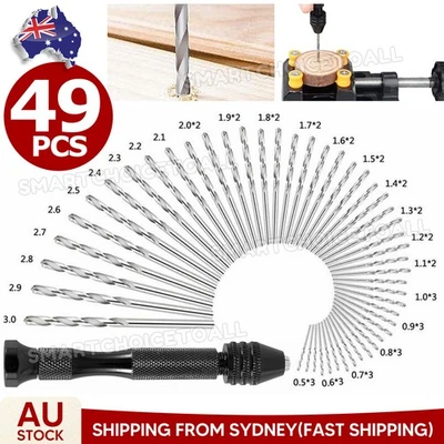 49Pcs Mini Twist Drill Bits Micro Hand Drilling Set DIY Model Craft Wood Tool - image 1 of 4