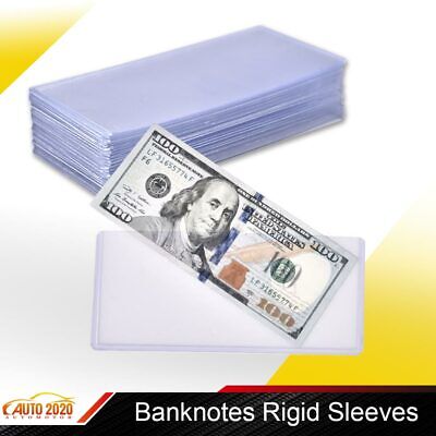 25 Banknotes Rigid Sleeves For Modern Size US Currency Notes BCW Topload Holders • 8.99$