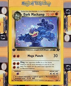 Pokemon Dark Machamp Team Rocket 1st Edition Holographic Rare 10/82 WOTC 2000 NM
