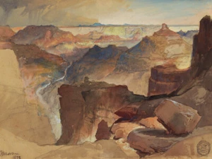 Vista desde la meseta de Powells, Gran Cañón por Thomas Moran impresión giclee envío gratis - Imagen 1 de 3