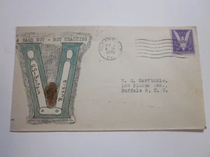 US Postal History J.N.GRIFFITH PATRIOTIC CACHET WWII CLEARFIELD PA 1945 CANCEL - Bild 1 von 3