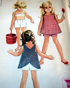 *BELLISSIMA TUTA E VESTITO VINTAGE ANNI 60 BAMBINA modello cucito taglia 3 anni - Foto 1 di 1