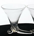 Blown Glass Cornucopia 6 3/8" Murano-style Vase Optic Ribbed Glass