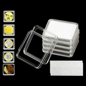 50 Pcs Square Plastic Coin Collection Boxes Storage Holder Container Boxes Cases - Picture 1 of 6