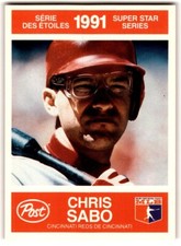 1991 Post Canada Super Star Series Chris Sabo #10 Cincinnati Reds