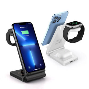 3in1 Wireless Charging Station For Apple Watch 7 Air Pods iPhone 13 12 11 Pro XS
