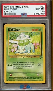 Pokemon Base Set 2 Bulbasaur 67/130 PSA 10 - Picture 1 of 2