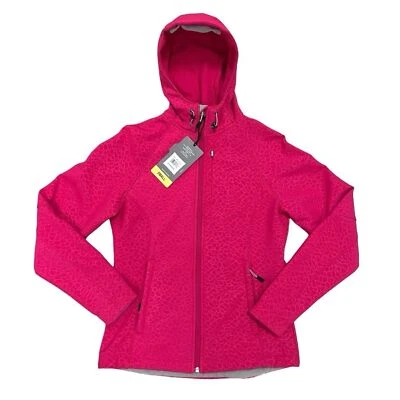 Kirkland Signature Softshell Hooded Jacket Pink Fleece Lined Outdoor Rain Size S - Image 1 of 4