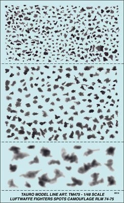 TAURO MODEL TM475 MIMETICA A MACCHIE RLM 74-75 PER CACCIA LUFTWAFFE WWII 1:48 - Immagine 1 di 2