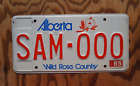 1985 Échantillon de plaque d'immatriculation Alberta Canada # SAM - 000