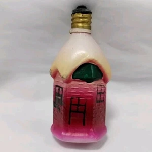 Vintage Christmas Light Bulb Figural Snow House Non Working Decorative - Picture 1 of 14