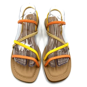 Sandalias de verano Lucky Brand para mujer talla 11 Bizell naranja amarillo con tiras - Imagen 1 de 8