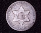 1852 3 CENT SILVER TRIME   CIRCULATED COIN TR49