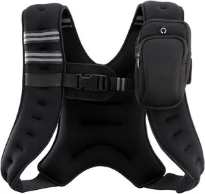 ZELUS Weighted Vest 6lb/12lb/20lb/25lb/30lb with Reflective Stripe & Mesh Pocket - Picture 1 of 19