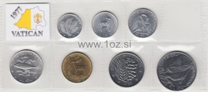VATICAN SET 1977 - 7 coins 1977 ( 1, 2, 5, 10, 20, 50, 100 LIRE ) UNCIRCULATED - Picture 1 of 5