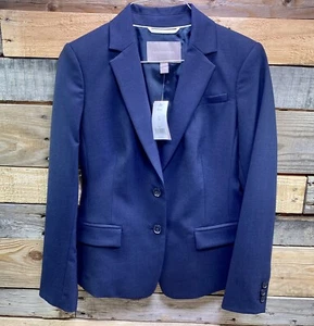 Banana Republic marineblaue Wollmischung Blazer Jacke Damen Größe 2P - Bild 1 von 11