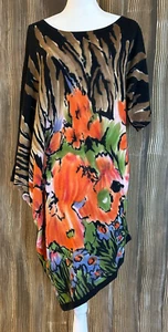 Sempre Italy Designer Lagenlook Art To Wear Asymmetric Dolman Sweater Top Sz 2 M - Picture 1 of 13