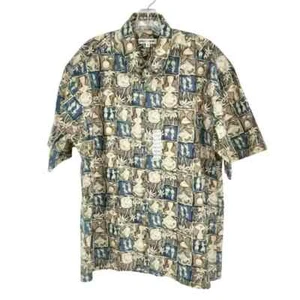 Camisa Pierre Cardin Abotonada M Azul Tostado Manga Corta 100% Algodón Tropical Nueva - Imagen 1 de 11