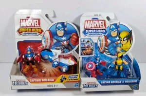 Marvel Super Hero Adventures Wolverine Captain America Motorcycle Playskool NEW - Picture 1 of 9