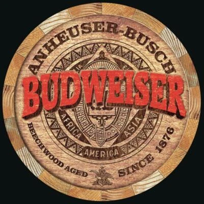 Anheuser Busch Budweiser Round Tin Metal Sign Beer Vintage Look NEW Bar USA - Image 1 of 4