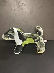 Juguete de peluche para cachorro Douglas Patchwork SLY 9 RAD DOG gris negro verde moteado 13" - Imagen 1 de 6