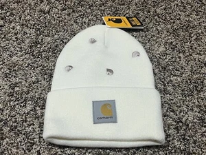 Carhartt Women’s Embroidered Logo Knit Beanie White With “C” - HARD TO FIND! - Picture 1 of 3