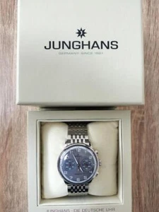 JUNGHANS MEISTER DRIVER MEN'S WRISTWATCH ROUND FACE STAINLESS STEEL SS BELT - Picture 1 of 6