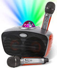 Bluetooth Karaoke-Maschine mit 2 drahtlosen Mikrofonen, tragbares PA-Lautsprechersystem