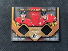 2007-08 SP GAME USED HAVLAT/SAMSONOV AUTHENTIC FABRICS DUAL PATCH #ed 15/25