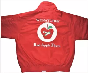 Vintage Jacket XL Red Apple Flyers Wenatchee Aviation Plane Jet Drone Flight Air - Bild 1 von 9